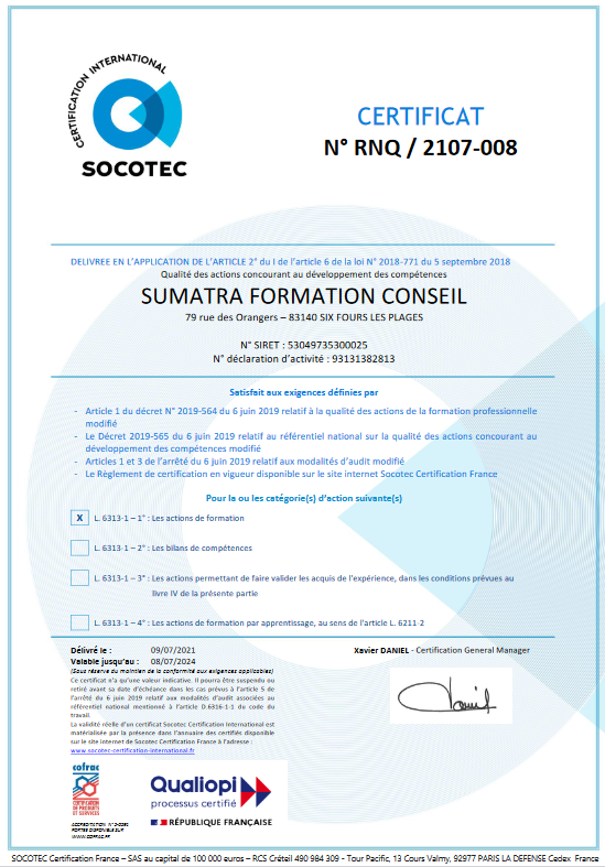 Document de certification